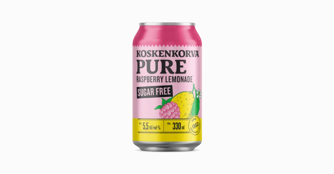 Koskenkorva Pure Raspberry-Lemonade Sugar free 5,5%